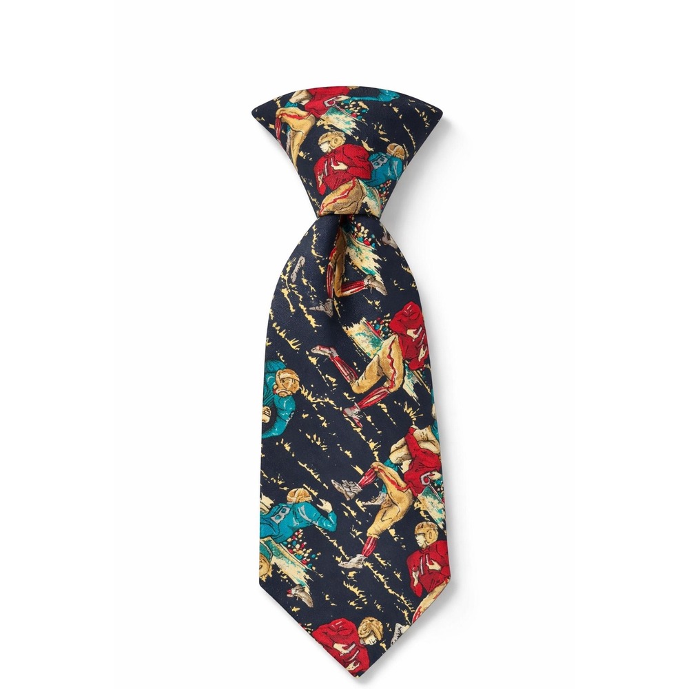 Ferrell Reed George Deans Silk Tie Football Player Print Made in Italy